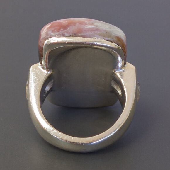 Sterling Silver Charoite & Moonstone Statement Ring – Size 7.75 - Picture 16 of 17